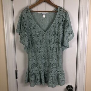 Eberjey Womens Lace Swim Coverup Mint Green‎ Size Small / Medium Fairy Coquette